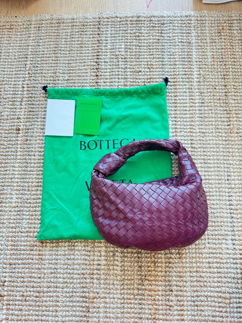 Bottega Veneta Woven Hobo Bag in Burgundy - Picture 1 of 6